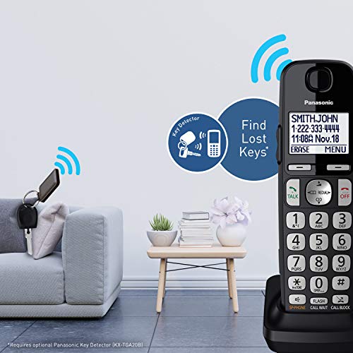 Panasonic DECT 6.0 Expandable Cordless Phone System with Answering Machine and Call Blocking - 2 Handsets - KX-TGE432B (Black)