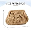 EVEOUT Pochette en Paille Tissée Femmes été Clutches Sac à Main Nuage Paille Tressée avec Bandoulière pour Parti Mariage Plage Vacances（Kaki） #1