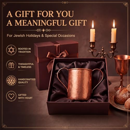 Vaso de cobre con doble asa para lavado ritual de manos miniatura 5