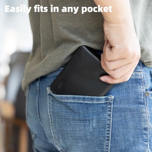 Full Grain Genuine Leather Wallet for Men | Minimalist Style | RFID Blocking | Bifold | Coin Pocket | Ultra Slim | Gift for Him (Wax Black)4