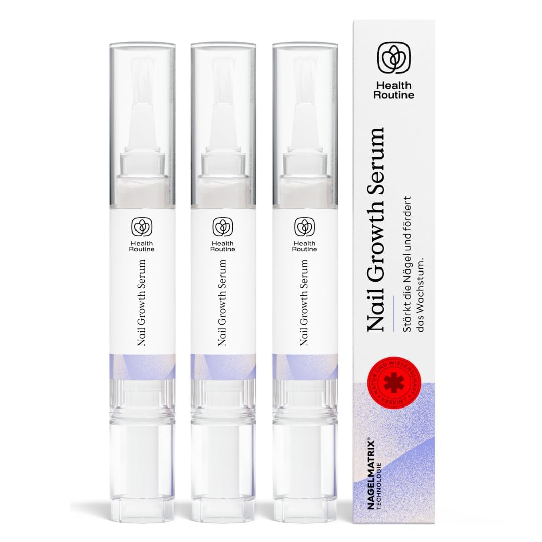Health Routine Nail Growth Serum — Siero Crescita Unghie e Rinforzante Unghie Fragili — Trattamento Unghie Mani e Piedi con Olio di Jojoba Biotina Olio Cuticole Unghie Naturale 3 Pack