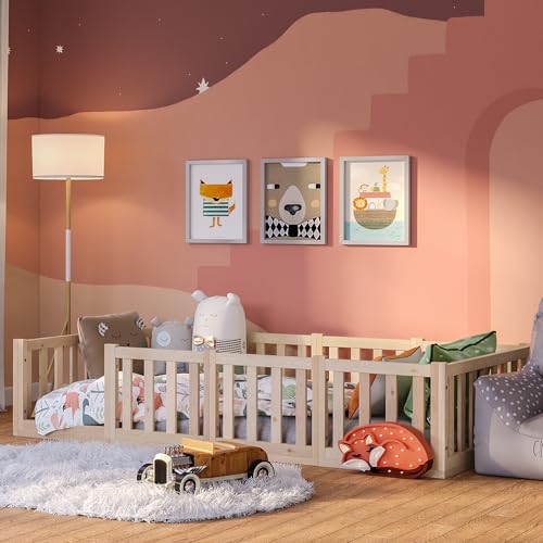 Bellabino Tapi Bett 90x200 cm, Kinderbett mit Rausfallschutz, inklusive...