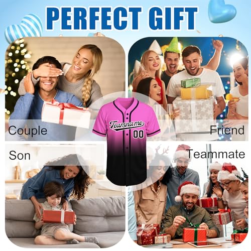Image of Custom Baseball Jersey Personalized Stitched or Printed Name Number Baseball Shirt Sports Uniform Gifts for Men Women Youth