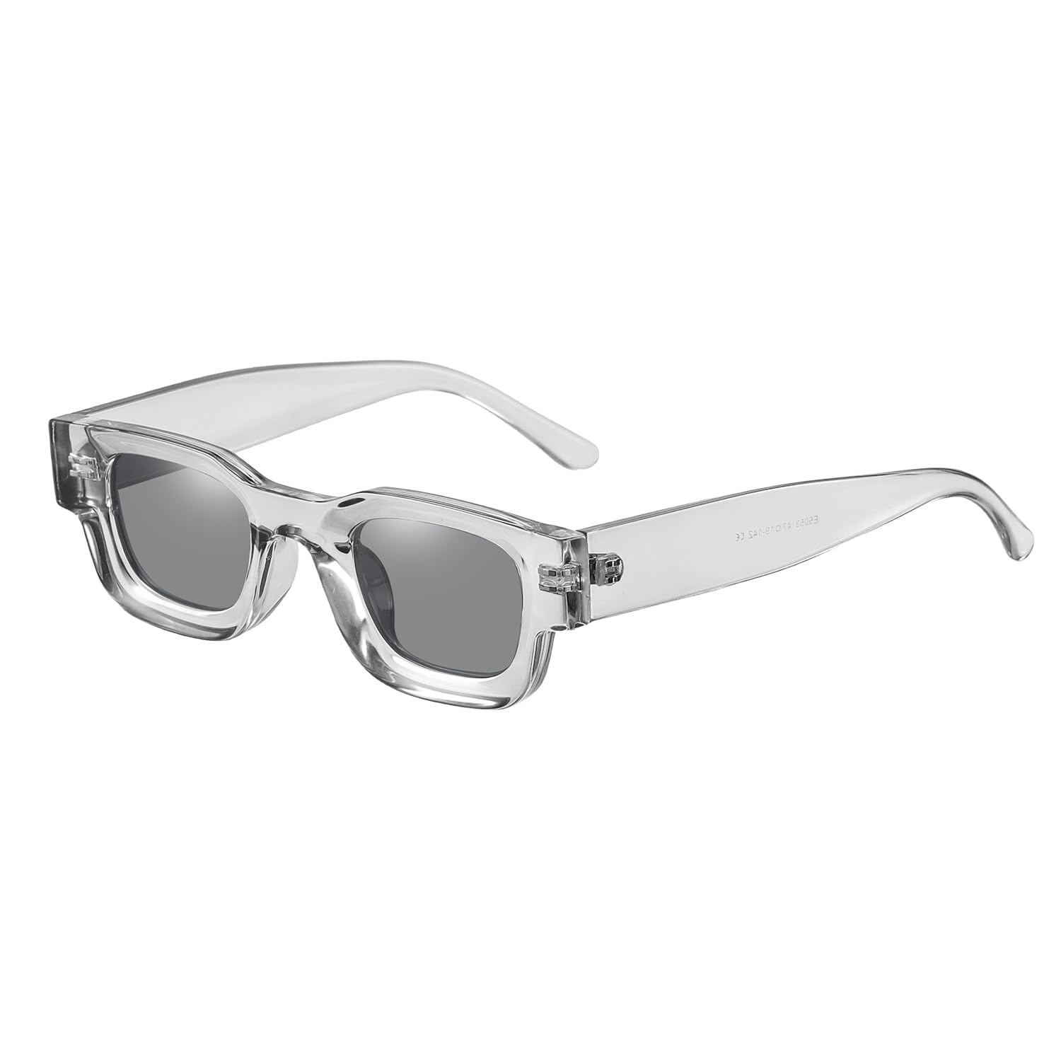 JCTAIFOO Retro Polarisierte Rechteck Sonnenbrille Damen Herren Vintage Rechteckig Kleine Quadratische Chunky Gläser UV400 Schutz