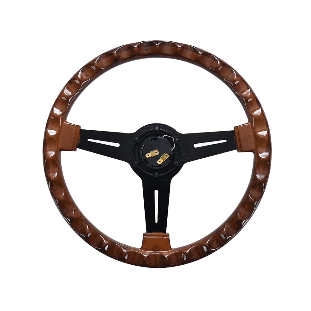 Volante Sportivo Auto, Volante A Calice Movimenti Di Sterzo Da Corsa In Legno Retrò 14 Pollici Universale For La Deriva Abs(A)