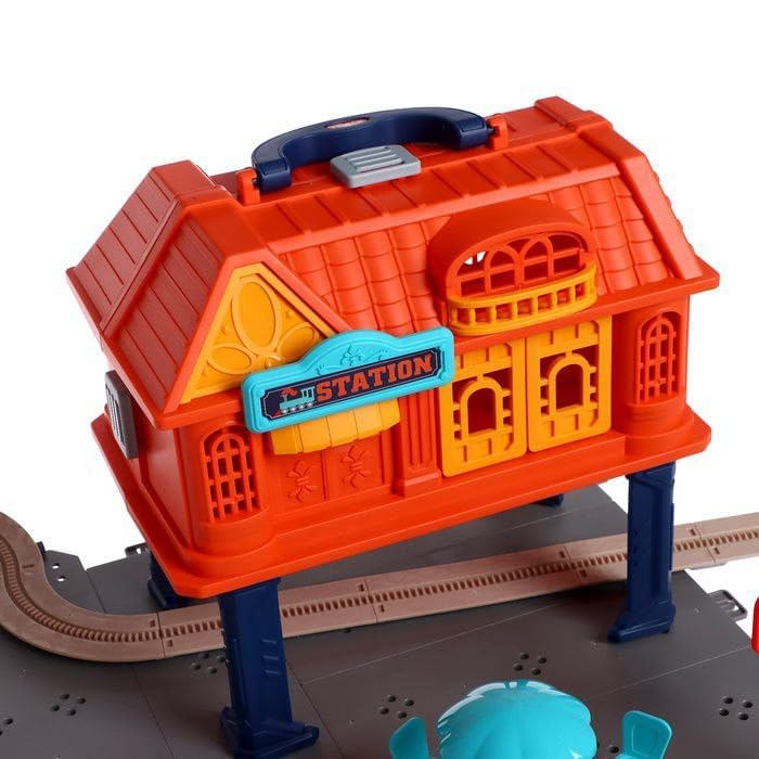 Pihura City Train Tracks Toy - 191 PCS Interactive Railway Playset for Kids Age 3-7 - Fun & Educational Birthday Gift for Boys & Girls 4