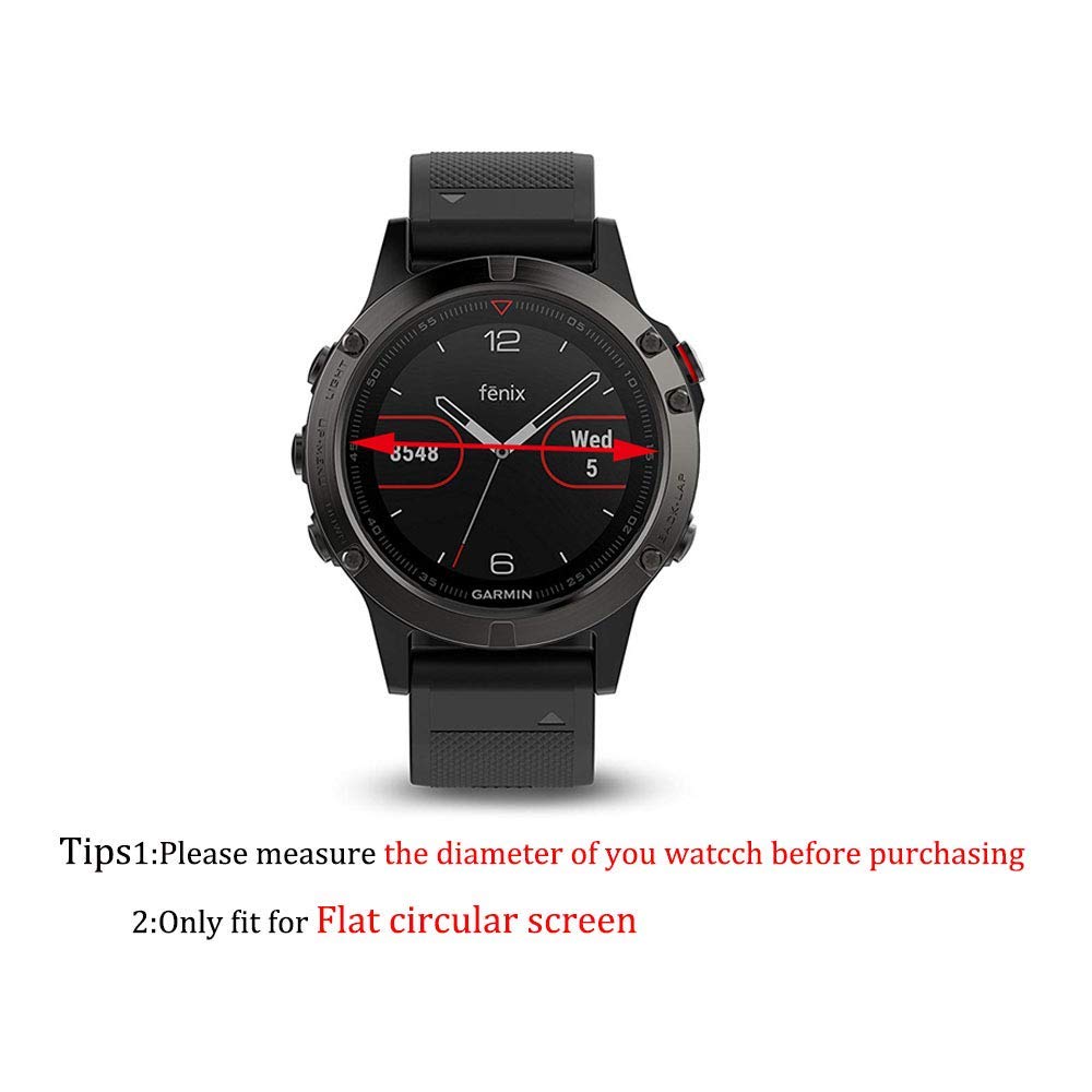 Protector de pantalla Zshion, [3 unidades] dureza 9H, protector de pantalla de vidrio templado para reloj redondo universal con cristal transparente antihuellas, sin burbujas