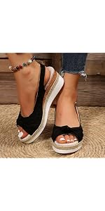 2025 Women's Comfortable Anti-Slip Espadrille Wedge Sandals with Adjustable Buckle