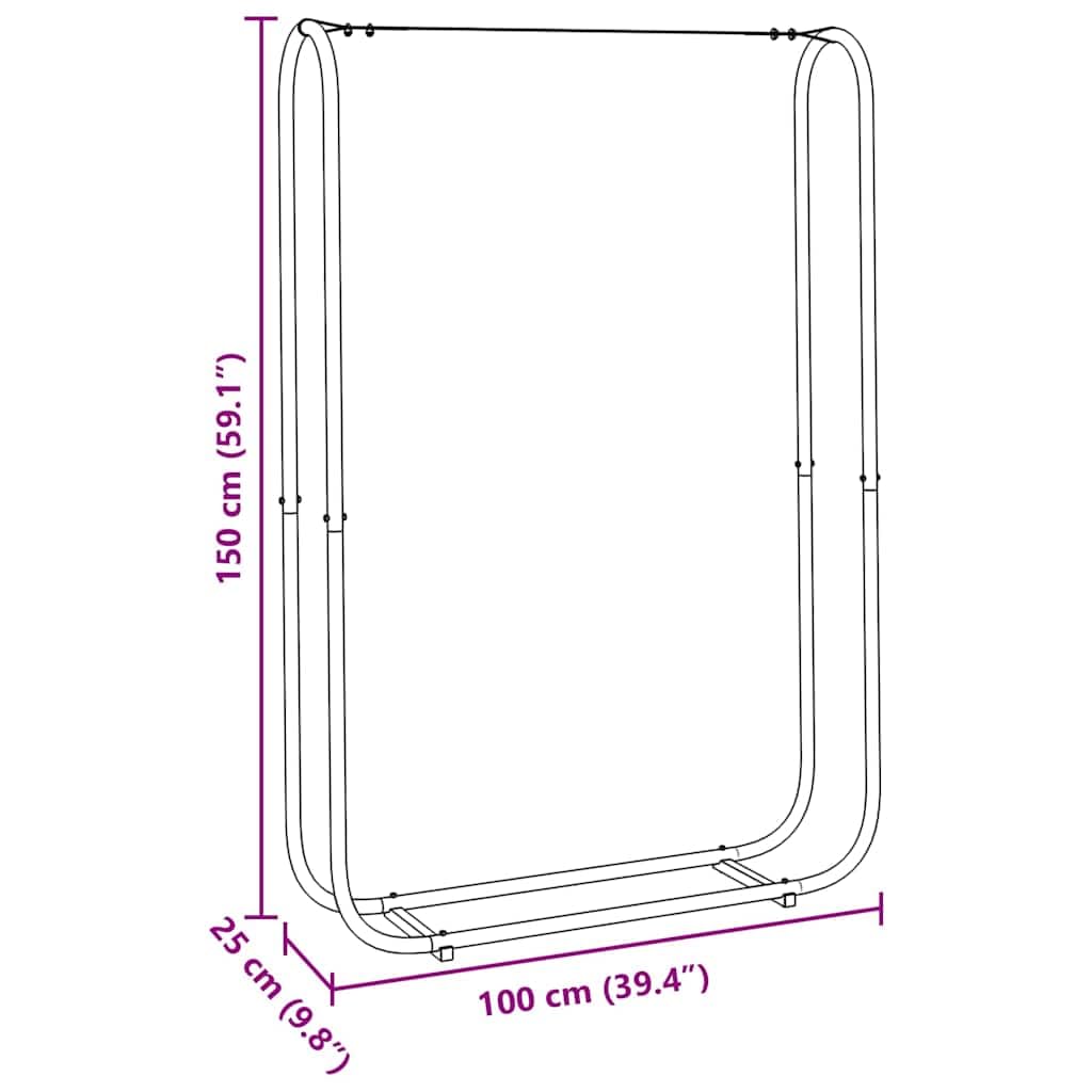 Support/organisateur de Bois de Chauffage argenté – Support à Bûches/bois en Acier – Solution de Stockage Extérieur (100 x 25 x 150 cm #08)