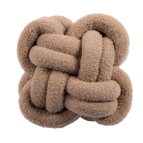 XIUsheUA Cojín Anudado a Mano Cojín de Punto Anudado, decoración Ventana, Bola Nudo(Khaki)