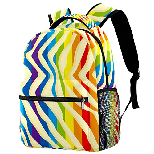 Sac à dos de voyage campus multicolore grand volume et léger avec porte-gourde