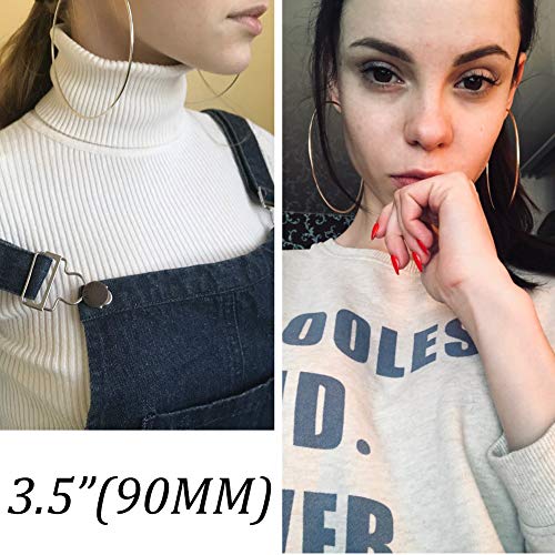 Huge Gold Hoop Earrings for Women - Plated Stainless Steel, 70-100mm Large Hooped Earrings4