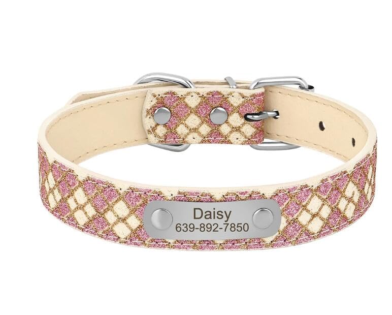 Collare Identificativo Per Cani Personalizzato Collari Per Cani Personalizzati Per Gatti Collari Per Cuccioli Imbottiti Per Cani Di Piccola Taglia Media Pug Chihuahua,BIANCO,M