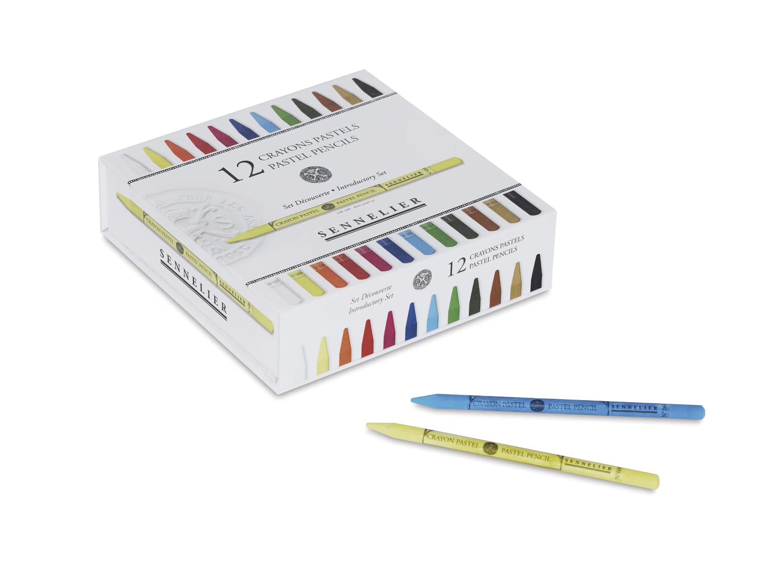 Sennelier Coffret 12 Crayons Pastel Sans Bois + 12 Emplacements Vides – Haute Pigmentation – Dessin, Esquisse & Détails – Pastels Secs Demi-Durs – Beaux-Arts Professionnels