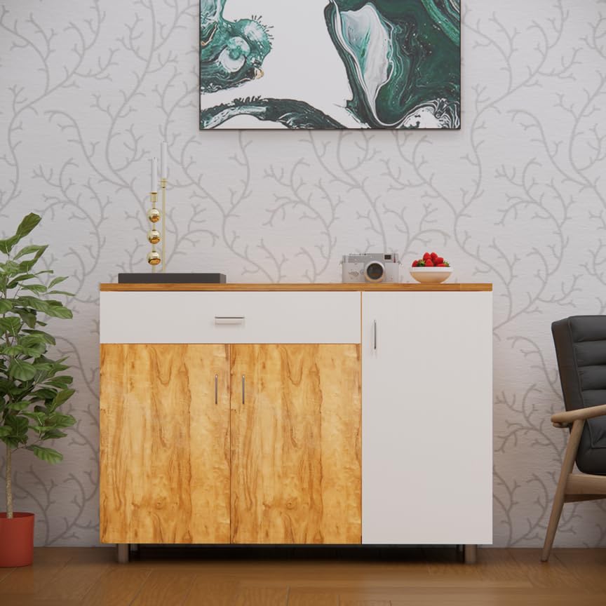 Furnesta 3 Door with Drawer Storage Unit with Termite Resistance Free Installation Engineered Wood Kitchen Cabinet (Finish Color - Plateau Apple & Highland Pine, Pre-Assembled)-image-46
