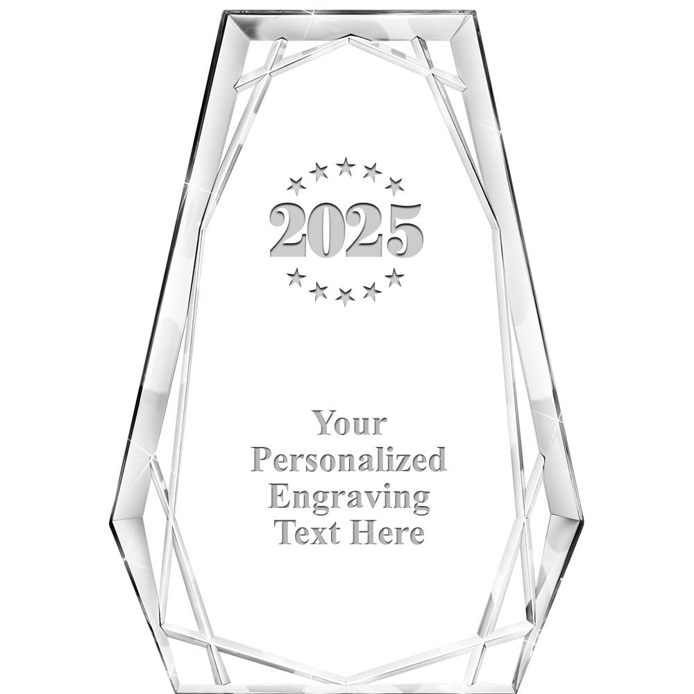 Crown Awards Customizable Acrylic Award, 7" Engraved 1st Place Hera Pyramid Acrylic Award