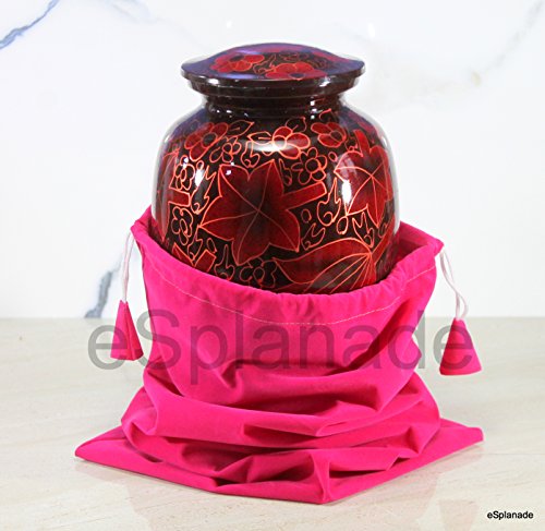 eSplanade Red Cremation urn Memorials urns Container Jar Pot | Urns | Metal Urn | Burial Urn | Memorial Urn (Red/Black) - Thumbnail 6