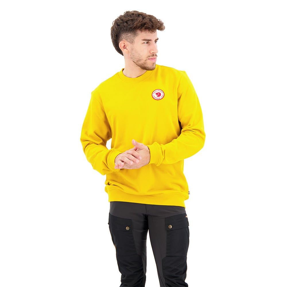Fjallraven 87163-161 1960 Logo Badge Sweater M Sweatshirt Men's Mustard Yellow Size M