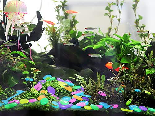 Image of 150 PCS Luminous Stones - Mixed Color Glow Rocks Decorations DIY Decorative Pebbles for Aquarium Fish Tank Sidewalk Garden Path Patio Terrace Lawn Yard Ornaments Colorful Cobbles Decor FD05MX150 | OSOPOLA Mixed Color Luminous Stones Glow Rocks DIY Pebbles For Aquarium Garden Path Patio FD05MX150