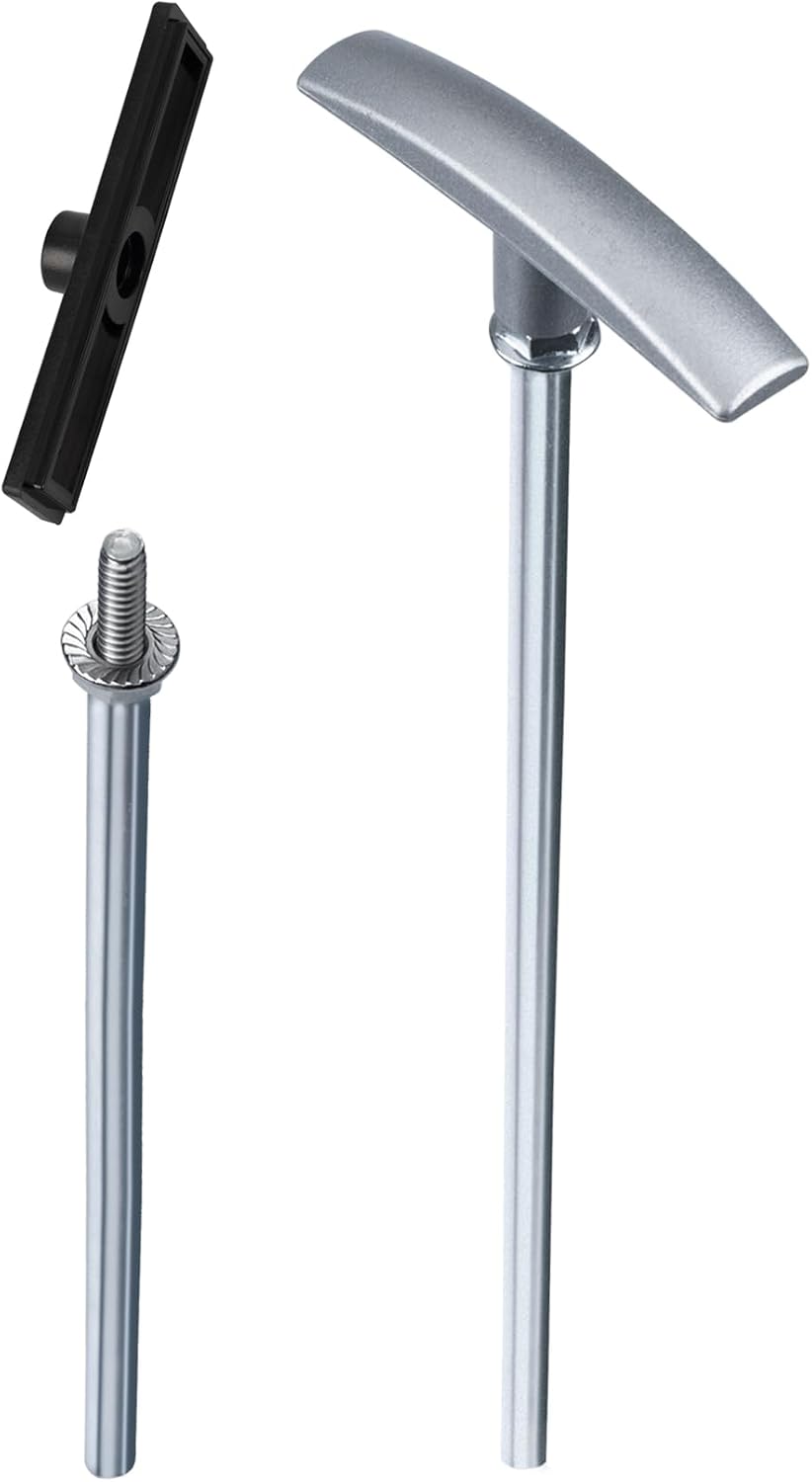RV Dump Valve Handle 9" & 6", RV Waste Valve Handle Replacement, RV Waste Valve Extension Tube Kit,Includes Connecting Rod Tube, Aluminum Head and Black Head Gate Valve, 1 Pack