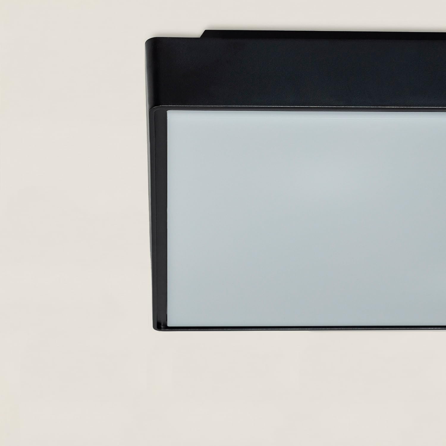 LEDKIA Plafón Cuadrado para Exterior IP65 Julius Negro | IP65 | Para 2 Bombillas LED E27 | Para Jardín; Balcón; Fachada | Negro