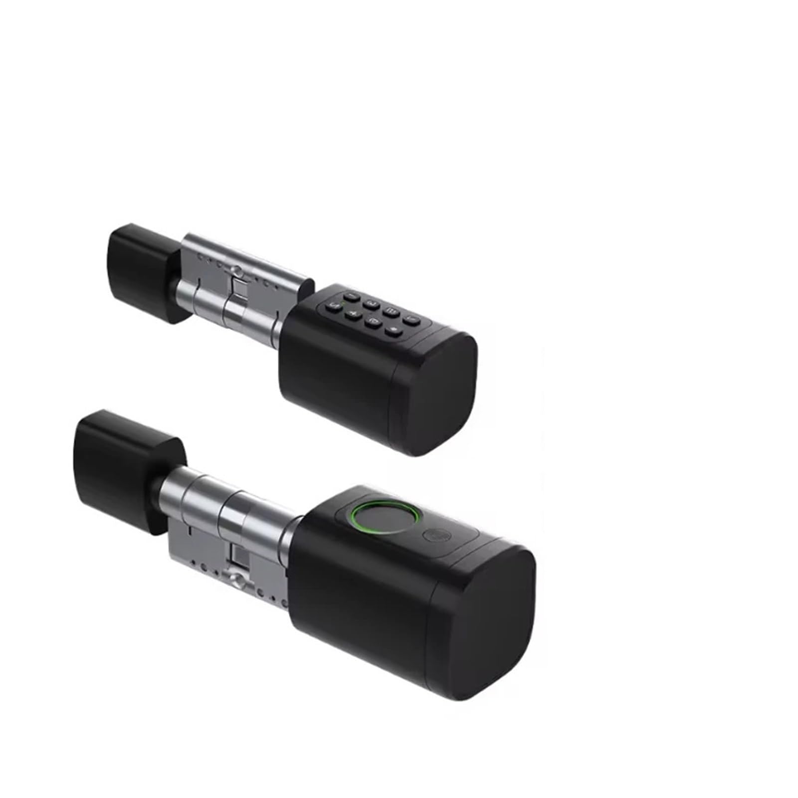 Oshpmbdlyfj Black Tuya 60-90Mm Adjustable Tt Lock/Tuya Bluetooth Smart Fingerprint Digital Cylinder Lock With App/Password/Rfid Card/Key Unlock(Black Tuya)