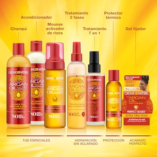 Creme of Nature - Foaming Mousse, Espuma Líquida para Rizos, con Aceite de Árgan, Hidrata, Define y Estiliza el Cabello, Previene el Encrespamiento, para Pelo Rizado u Ondulado - 207 ml - imagen 5