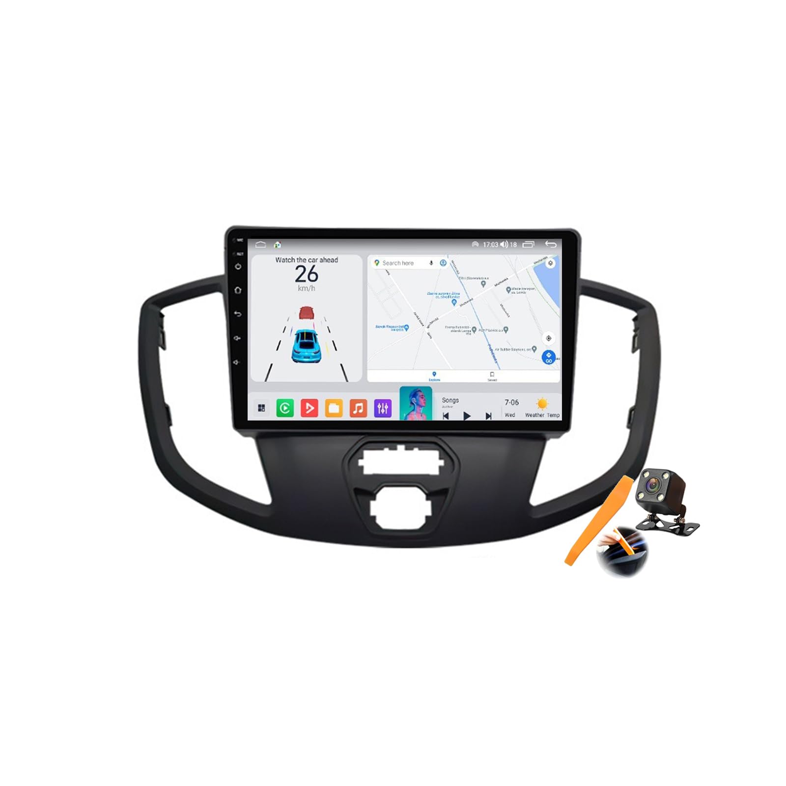 B,Y500S,YLOXFW Android 15.0 Stereo Sat Nav Zastąpienie dla Transit 2013-2018 Radio GPS Navi 9'' Cartablet DVD Multimedia Odtwarzacz wideo FM BT Receiver z 4G WiFi Carplay Android Auto