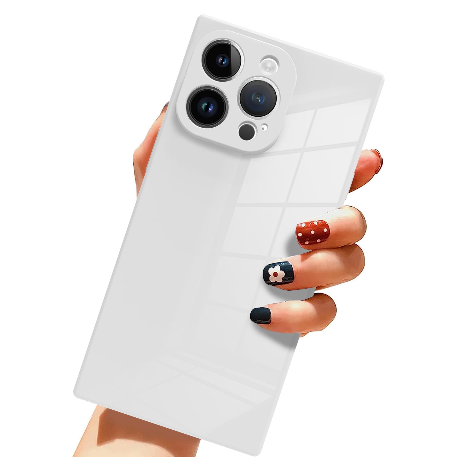 LSL Case for iPhone 15 Pro White Soft TPU Bumper Anti-Drop Anti-Scratch Shock Absorption Protective Wireless Slim Cover Compatible with iPhone 15 Pro