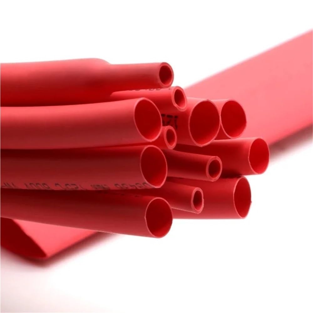 JWOO Guaina termorestringente 2:1 Rossa da 0,6 mm a 80 mm, Guaina for Cavi Fai da Te, Protezione for Cavi e Riparazione di Cavi(20MM*10 Meters)