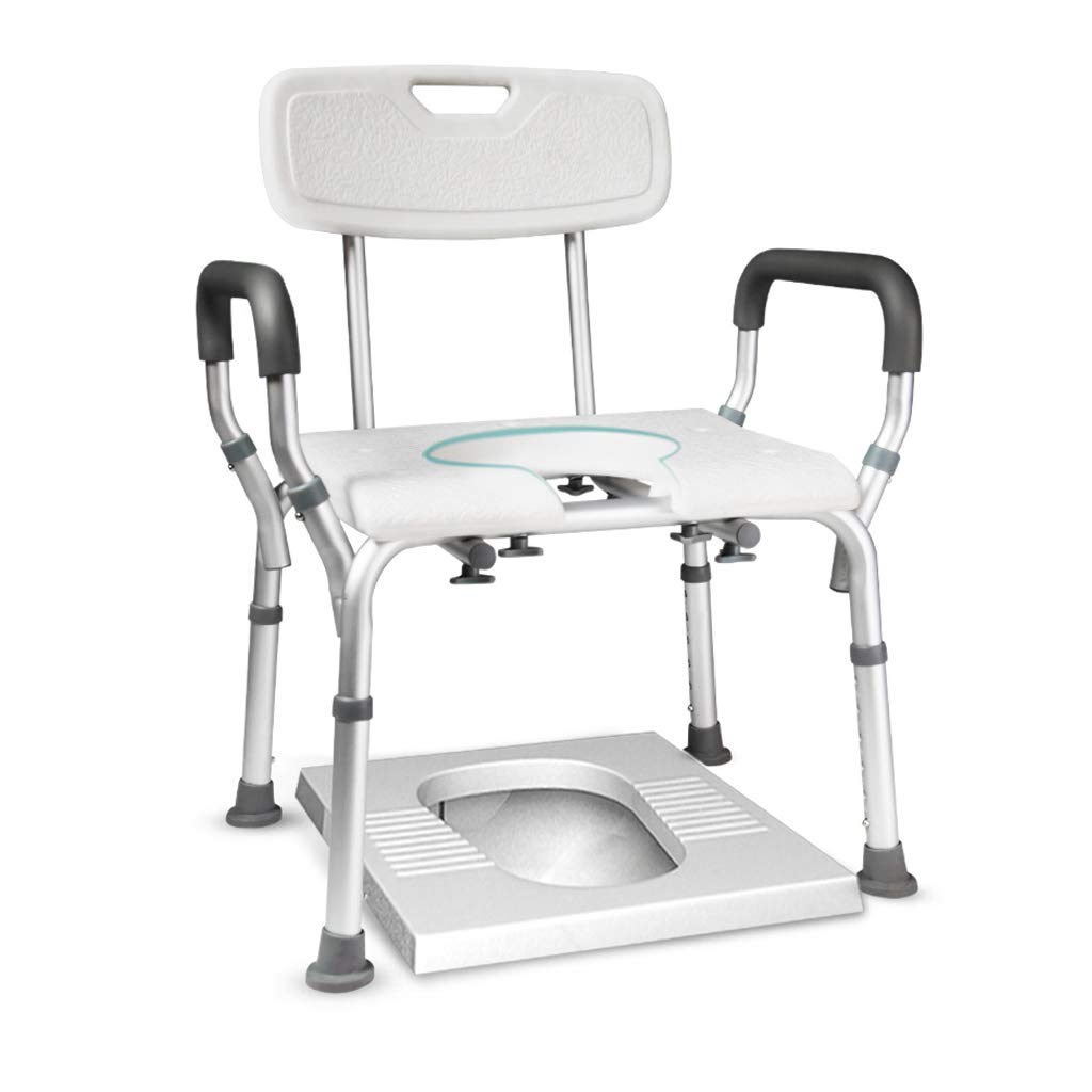 CHEWYNP Taburete de baño para bañera, Ducha, Silla elevadora, Asiento de baño ergonómico, Taburete de Altura Ajustable con asa de Seguridad, Almohadilla Antideslizante para piernas, Ayuda