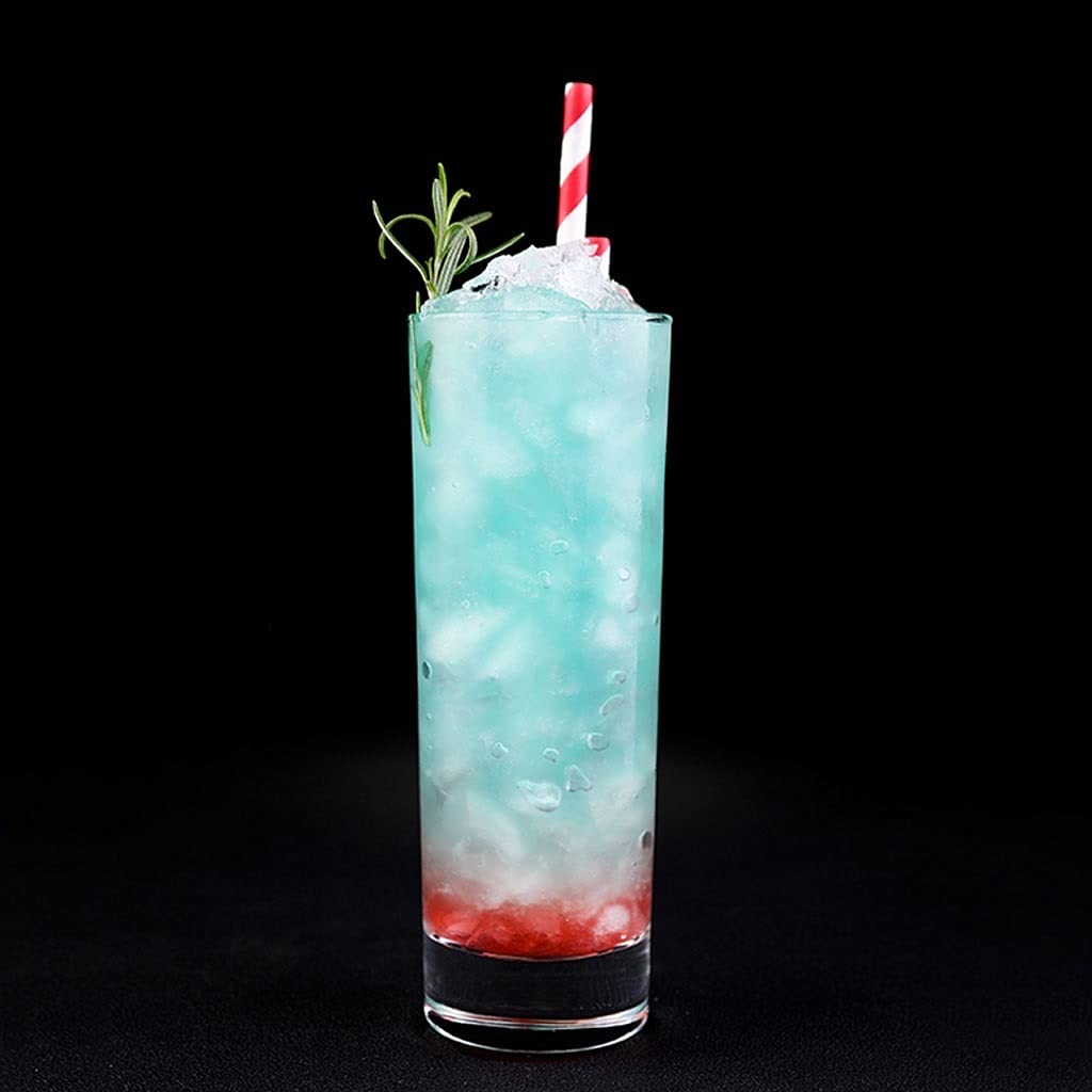 Szklanki Kubek szklany, okulary Highball, Kubki do napojów do herbaty lodowej, szkło do soku, piwa i koktajl Szklanki do wody Szklanka barowa (Color : B(6pcs))