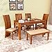 LIZZAWOOD Solid Sheesham Wood Six Seater Dining Table with 4 Chair & Two Seater Bench for Living Room | Sheesham Wood Dining Set |6 Seater Dining Set (6 Seater High Back