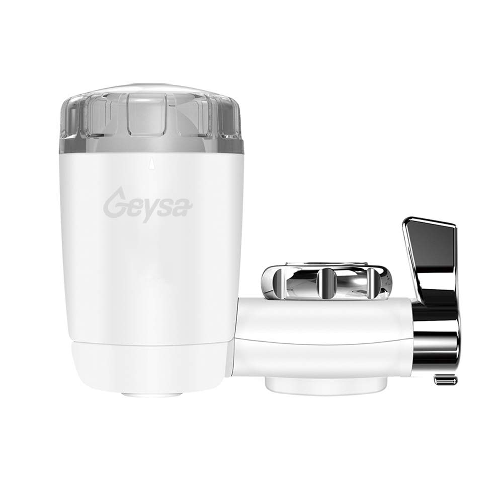 Geysa 520 Gallon Long-Lasting 6 Stage Water Faucet Filtration System, Tap Water Filter - Fits Standard Faucets (Includes 1 Filter) - White