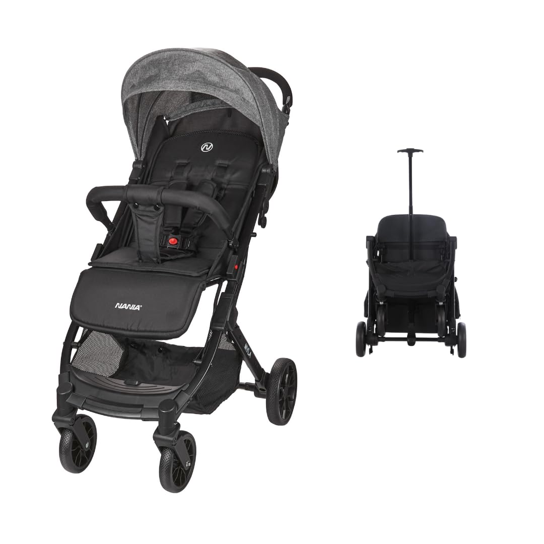 Nania Myla, passeggino compatto, da 0 a 4 anni (massimo 22 kg), leggero (7,5 kg), auto da città, inclinabile con una sola mano in posizione reclinabile, grande cestino, con trolley