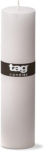 TAG Chapel - Vela de cera de parafina de pilar blanco de 2 x 8 pulgadas, sin perfume, sin goteo, larga combustión, 52 horas para decoración del