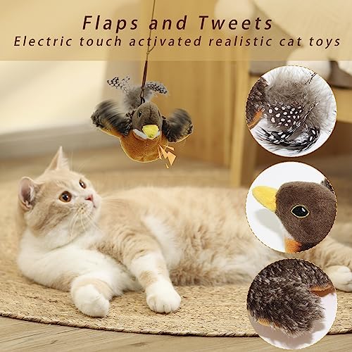 Suhaco Gatto Giocattoli Ricaricabile Uccello
