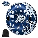 Aufblasbarer Schlitten, 47'' Snowtube für Erwachsene Kinder 0,6 mm Verdickungs PVC Winter Weihnachten Outdoor Sport Schnee Reifen Schlitten mit Aufbewahrungstasche