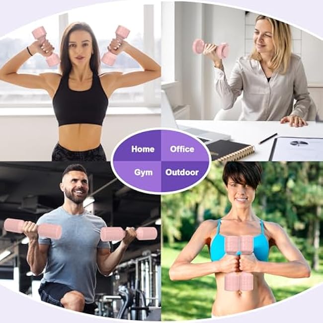 Adjustable Dumbbell Set of 2, 11Lb/Pair Weights Dumbbells for Women, Each 2.2lb, 3.3lb, 4.4lb, 5.5lb Hand Weights Set for Home Gym Fitness Training