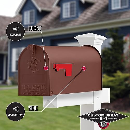 Image of Rust-Oleum Stops Rust Custom 5-in-1 Spray Paint, Flat Brown | Rust Preventive Protective Enamel, Multi Surface (Metal, Wood and More), Adjustable Dial for Better Control, Fast Dry, 6 Pack