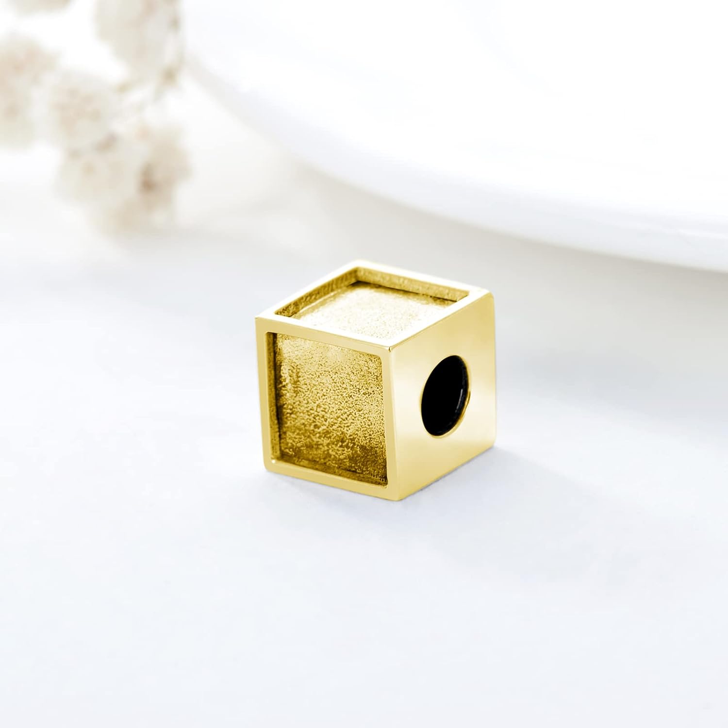 LONAGO Personalized Four-Sided Three-Sided Two-Sided Photo Charm 925 Sterling Silver Customized Bead Holds 2/3/4 Images Pictures Fit Snake Bracelet for Women