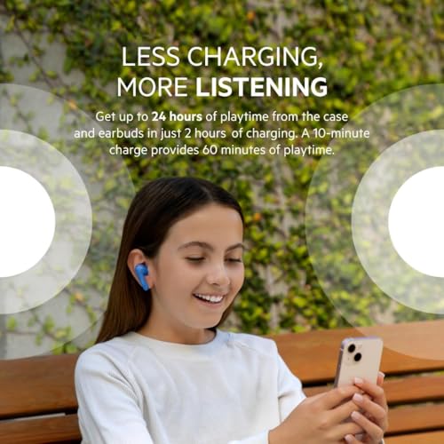 Image of Belkin Soundform Nano, True Wireless Earbuds For Kids, Girls And Boys Earphones For Online Learning, School, Travel Compatible With Laptop, Macbook, Iphone, Ipad, Galaxy, Tablet Etc Blue, Adjustable