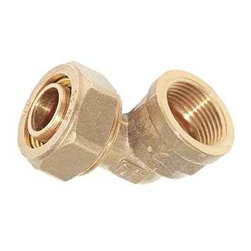 Ubersweet Aluminum Compression Composite Pipe Female Elbow Fittings Brass L20x3/4''