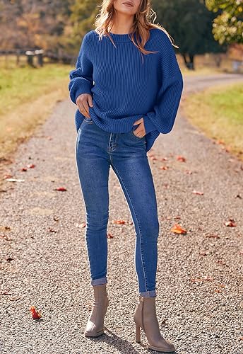 Image of PRETTYGARDEN Womens Sweaters Spring 2026 Oversized Chunky Knitted Pullover Sweater Casual Long Sleeve Crewneck Cute Sweaters