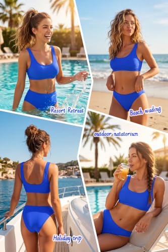 Image of Beautikini Period Swimwear for Teens Two Piece Leakproof Menstrual Bikini Swimsuit Sporty Bathing Suits for Girls Women