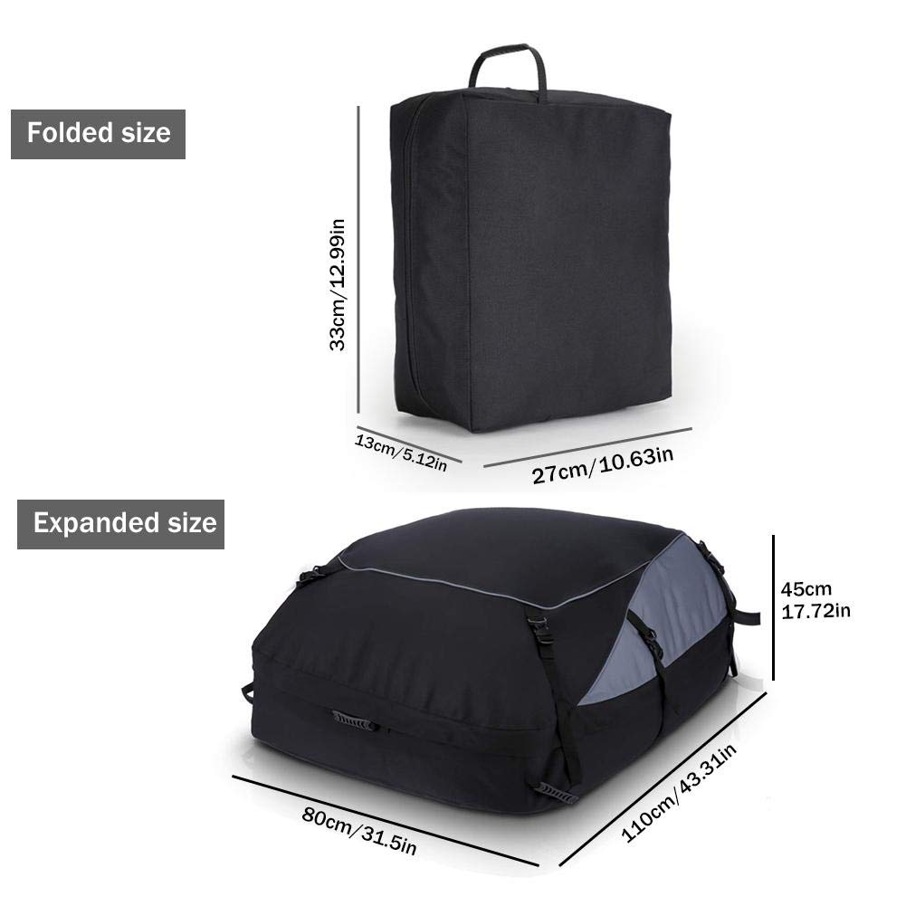 Box Da Tetto Auto Impermeabile Portatore da carico del tetto per auto 350L con 8 cinghie rinforzate impermeabili carri cargo Borsa Portapacchi Tetto
