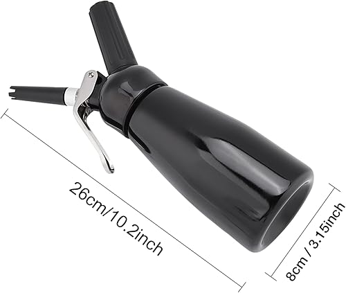 Miniatura 4 de Dispensador de crema, dispensador de mantequilla de crema de postre batido portátil de 8.5 fl oz con cuerpo de aluminio resistente, fabricante de