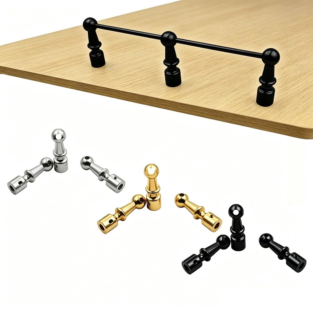SVBVRFEEW 8in 55in Gallery Rails Set Bookshelves Guardrail Bars Aluminum Shelf Railing Decorative Fence Shelves Tipping Railing For Cabinet Shelves(Black,32in/81.3cm)