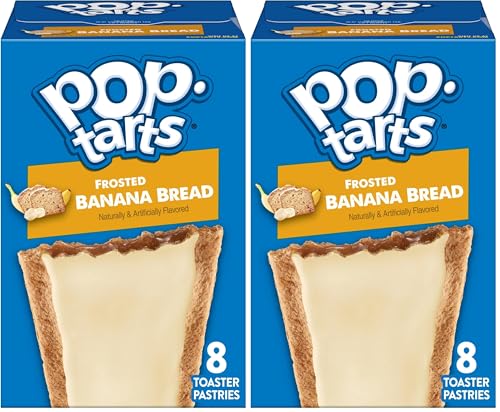 Image of Pop-Tarts Toaster Pastries, Breakfast Foods, Kids Snacks, Frosted Banana Bread (8 Pop-Tarts) (Pack of 2)