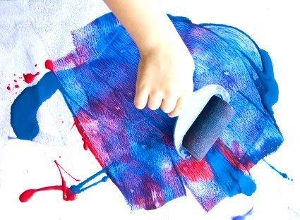 Image of KNAFS 3Pcs White Sponge Paint Brushes Children Graffiti Roller Stamp Kids Painting Toy(Plastic)